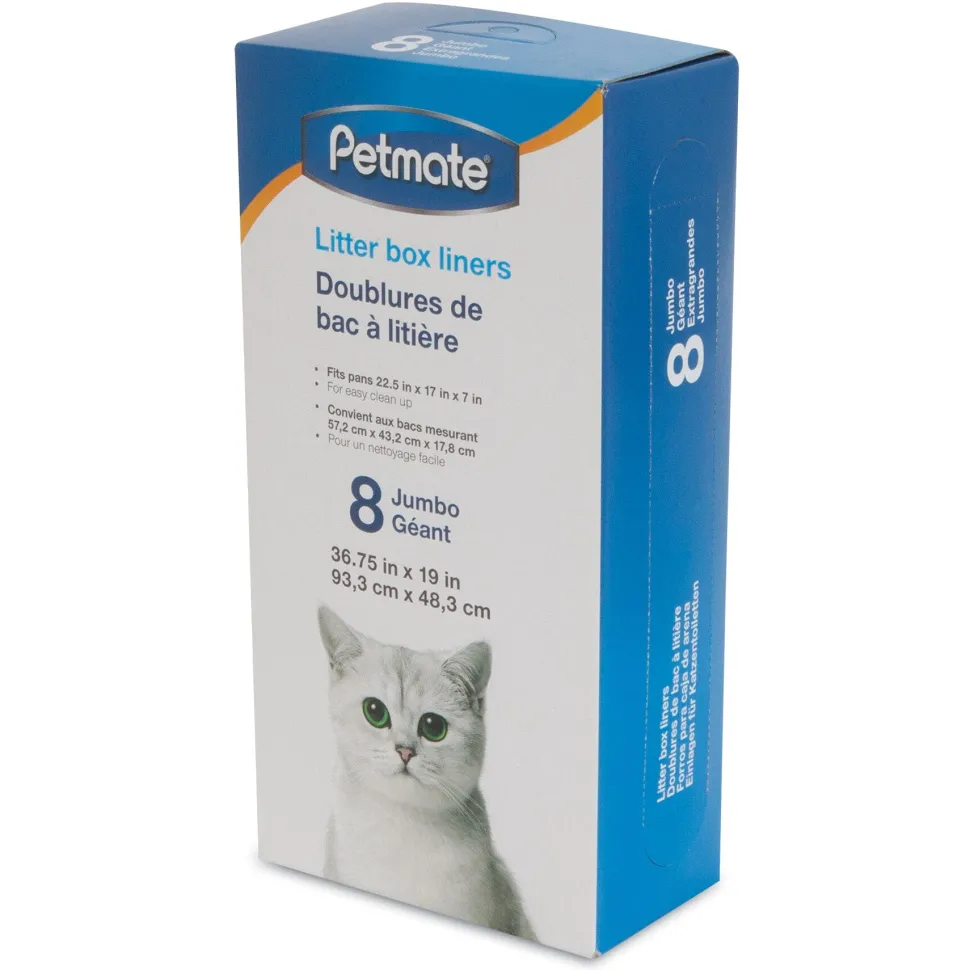 Petmate Litter Pan Liners Clear - 8 Count - Jumbo