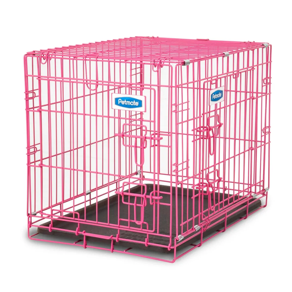 Petmate Puppy 2-Door Training Retreat Kennel - Pink - 24 in