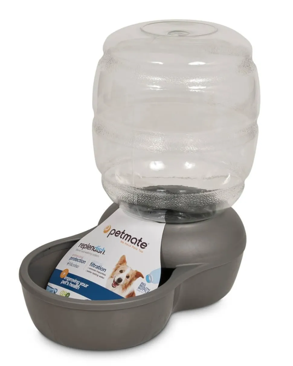 Petmate Replendish Water With Microban Mason - Silver - Medium