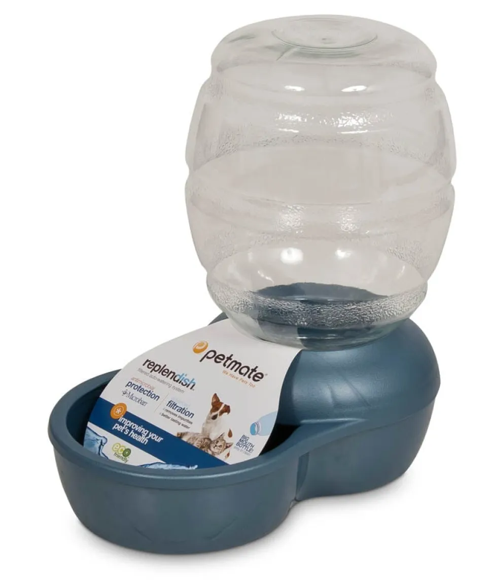 Petmate Replendish Water With Microban - Pearl Peacock Blue - Small