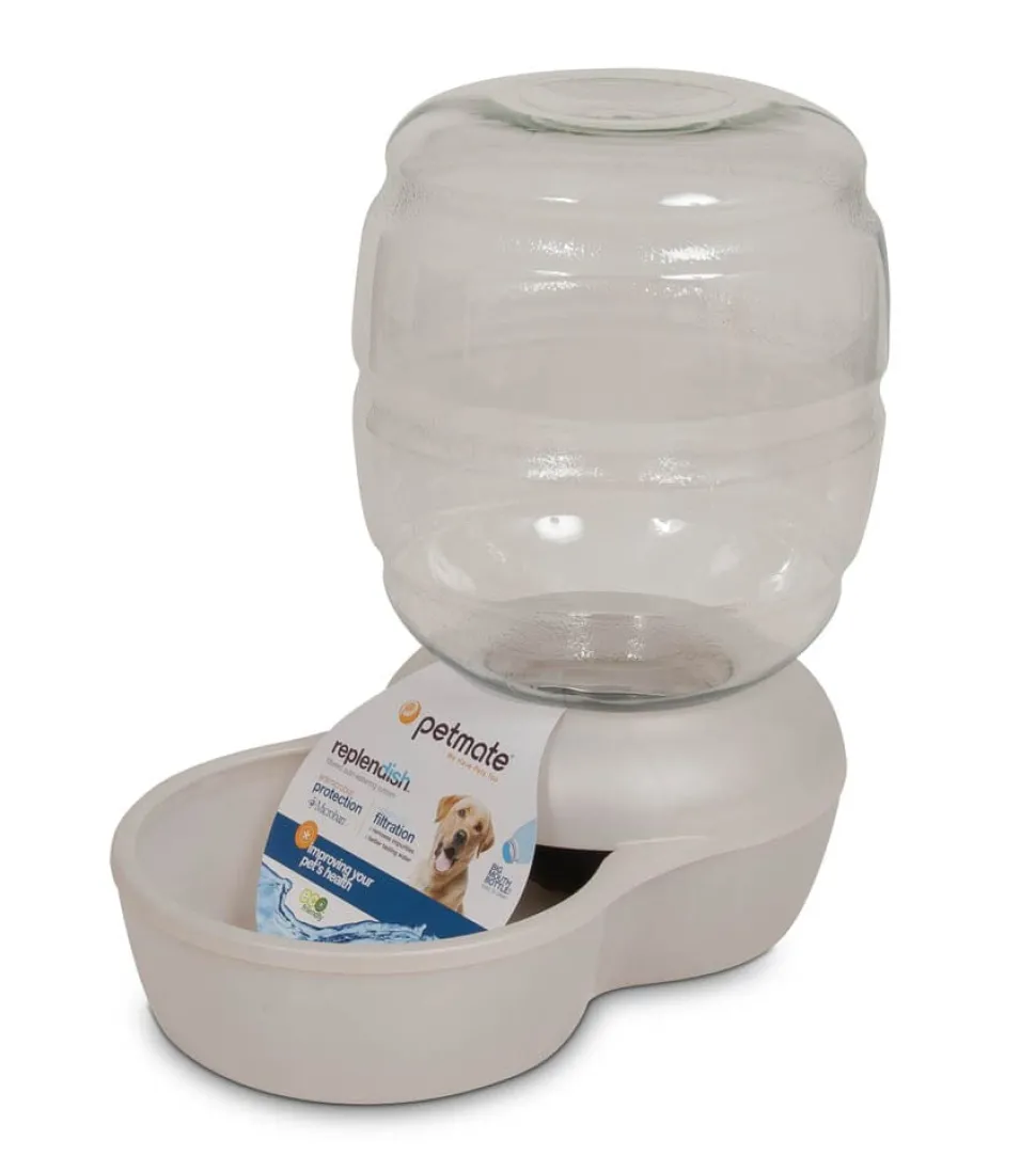 Petmate Replendish Water With Microban - Pearl Silver Grey - Large