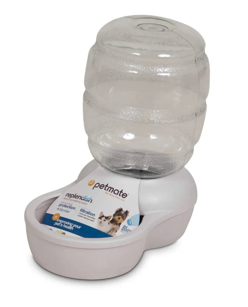 Petmate Replendish Water With Microban - Pearl Silver Grey - XXS