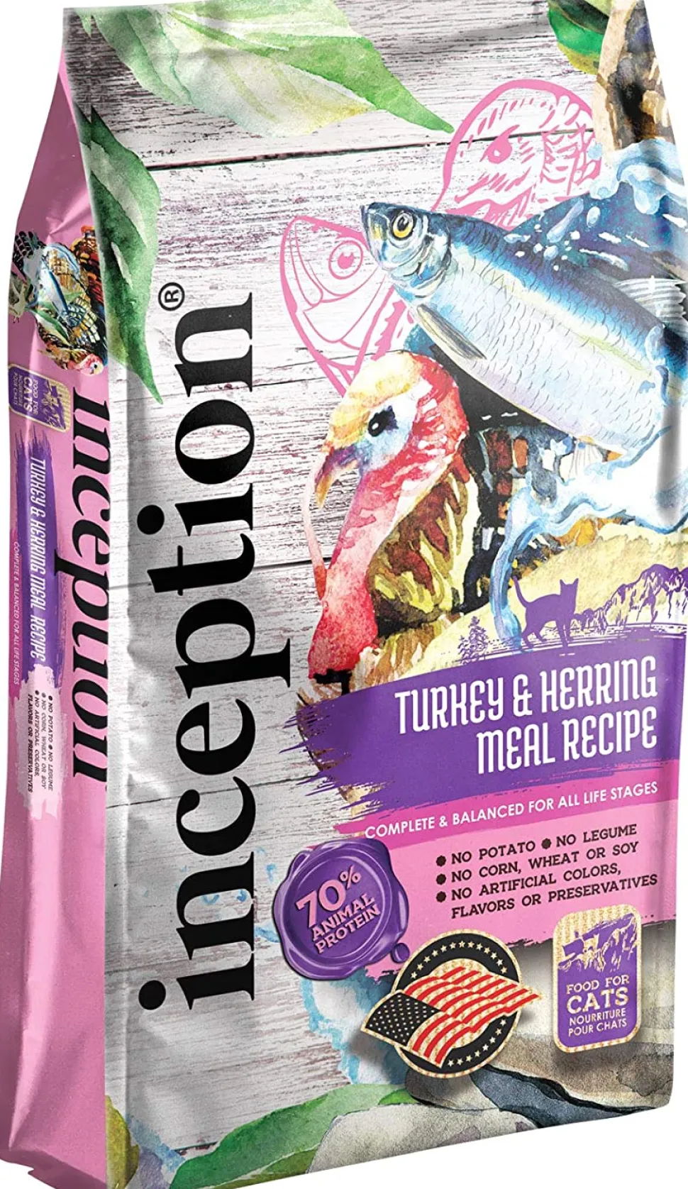Pets Global Inception Cat Food Turkey with Herring Recipe Dry Cat Food - 4 lb Bag