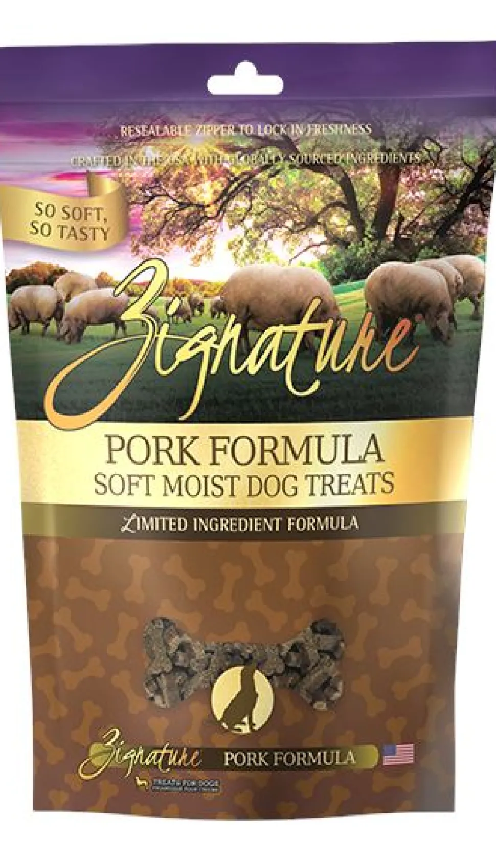 Pets Global Zignature Pork Soft Moist Treats For Dog - 4 Oz
