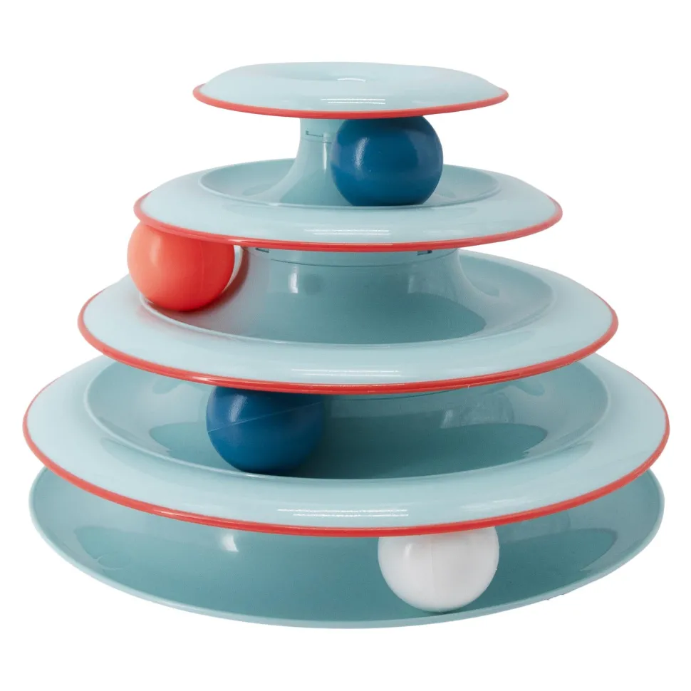 Petstages Chase Meowtain 4-Tiered Ball Roling Track Interactive Puzzle Cat Toy