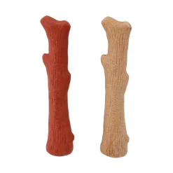 Petstages Dogwood Real Wood Blended BBQ-Flavor Chew Stick Fetch and Floating Dog Toy - 2 Pack - Medium