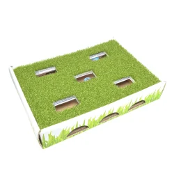 Petstages Grass Patch Hunting Box Interactive Puzzle Cat Toy and Scratcher