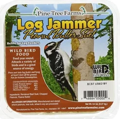 Pine Tree Farms Log Jammer Suet Plugs Wild Bird Food - Peanut Butter - 9.4 Oz - 3 Pack