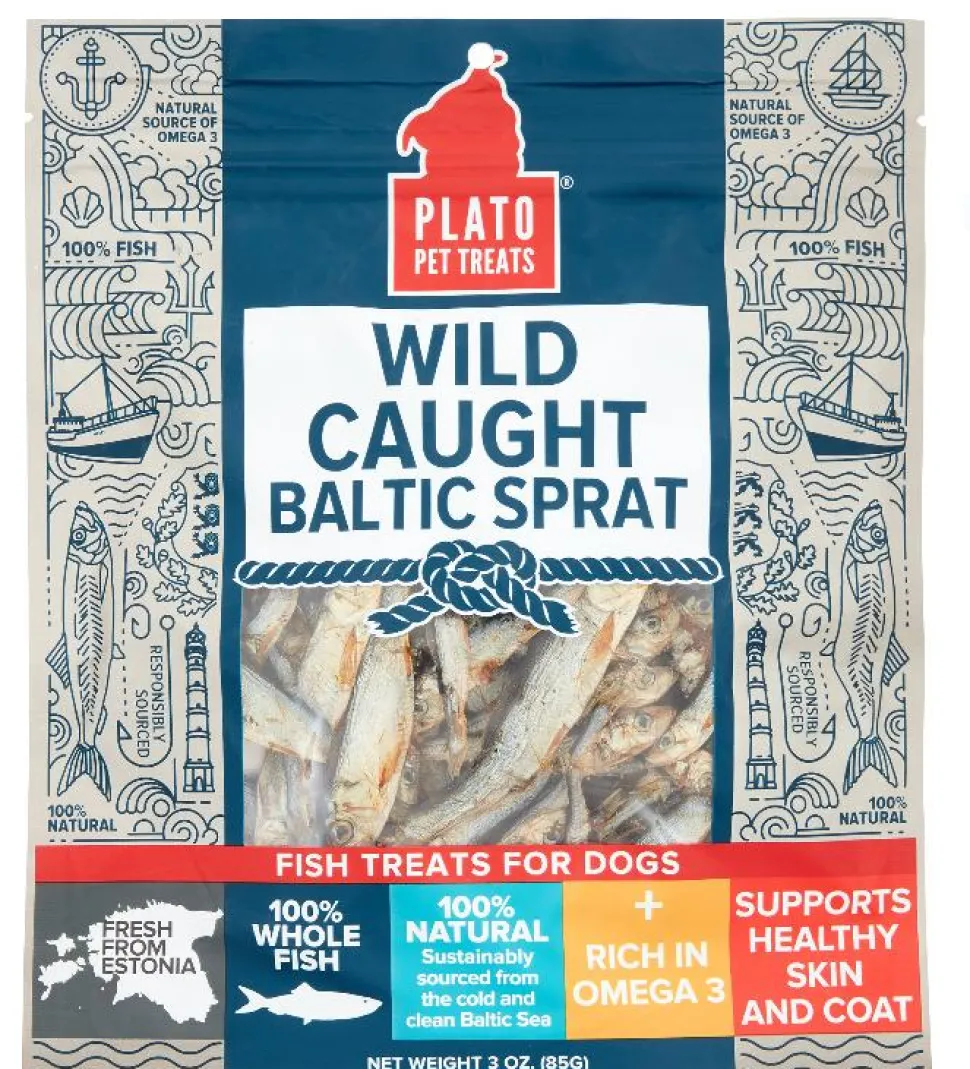 Plato Pet Treats Baltic Sprat Dog Jerky Treats - 3 oz Bag