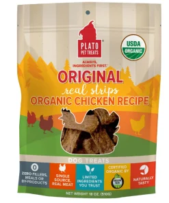 Plato Pet Treats Chicken Recipe Natural Dog Chews - 18 oz Bag