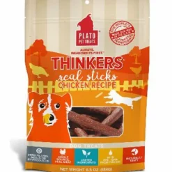 Plato Pet Treats Thinkers Real Sticks Chicken Natural Dog Chews - 6.5 oz Bag