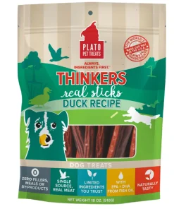 Plato Pet Treats Thinkers Duck Sticks Natural Dog Chews - 18 oz Bag