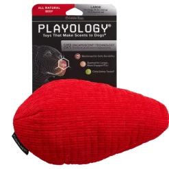 Playology Beef Scented Egg Crinkle and Plush Dog Toy with Encapsiscent Technology - Medium