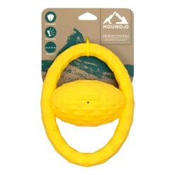 Playology Hound2O Squeaky Tug Ball Squeak and Floating Rubber Dog Toy - Yellow