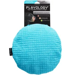 Playology Peanut Butter Scented Disc Crinkle and Plush Dog Toy with Encapsiscent Technology - Large