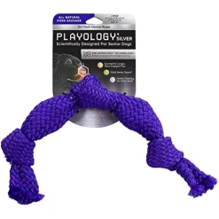 Playology Pork Scented Dri-Tech Dental Rope Dog Toy with Encapsiscent Technology - Medium