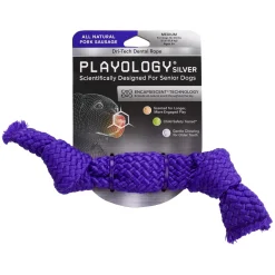 Playology Pork Scented Dri-Tech Dental Rope Dog Toy with Encapsiscent Technology - Small