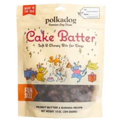Polka Dog Bakery Cake Batter Birthday Peanut Butter and Banana Vegan Soft and Chewy Dog Treats