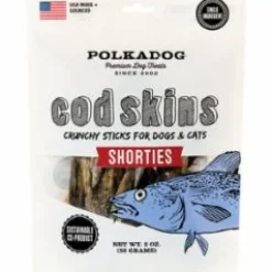 Polka Dog Bakery Cod Skin Jerky Shorties Dog Treats - 2 Oz