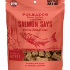 Polka Dog Bakery Salmon Says Bones Dehydrated Dog Treats - 8 Oz Pouch
