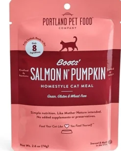 Portland Pet Food Salmon and Pumpkin Homestyle Wet Cat Food Topper Pouch - 2.6 Oz - Case of 12