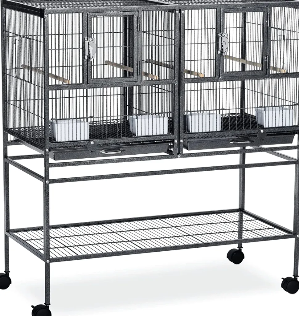 Prevue Hendryx Hampton Deluxe Divided Breeder with Stand - Black - 37.5" x 18" x 40.75"