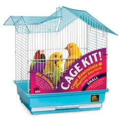 Prevue Hendryx Small Parakeet Starter Kit - Double Roof Top - Blue