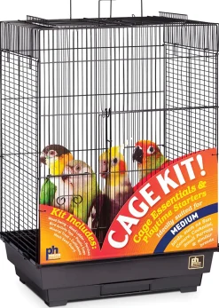 Prevue Hendryx Square Roof Bird Cage Kit - Black - 18" x 14" x 23"