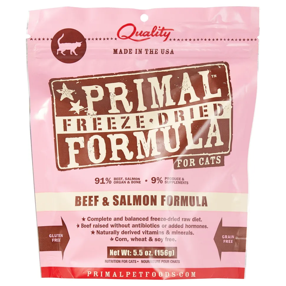 Primal Freeze-Dried Cat Food Nuggets Beef Salmon - 5.5 Oz