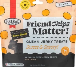 Primal FRIENDCHIPS MATTER Beef Jerky Dog Treats - 4 Oz