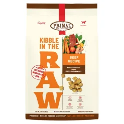 Primal Kibble In The Raw Beef Recipe Kibble-Sized Bites Freeze-Dried Raw Dog Food
