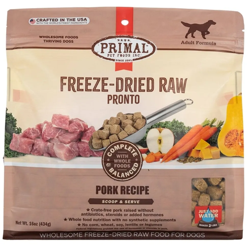 Primal Pronto Wholesome Pork Recipe Adult Formula Freeze-Dried Raw Dog Food