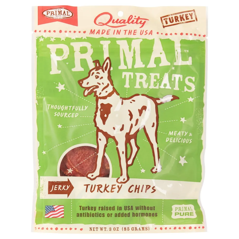 Primal Treat Chips Turkey Jerky Dog Treats - 3 Oz
