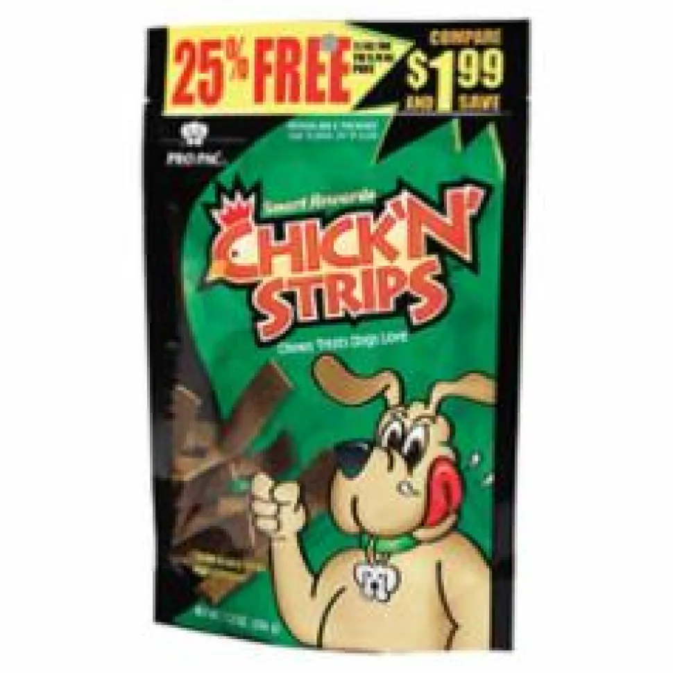 Pro Pac Chicken N' Strips Chewy Dog Treats - 7.2 Oz - Case of 10