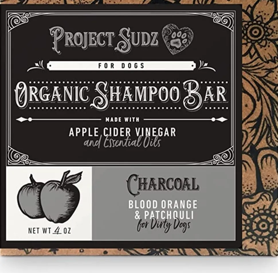 Project Sudz Charcoal Blood Orange Patchouli Shampoo Bar for Cats and Dogs - 4 Oz