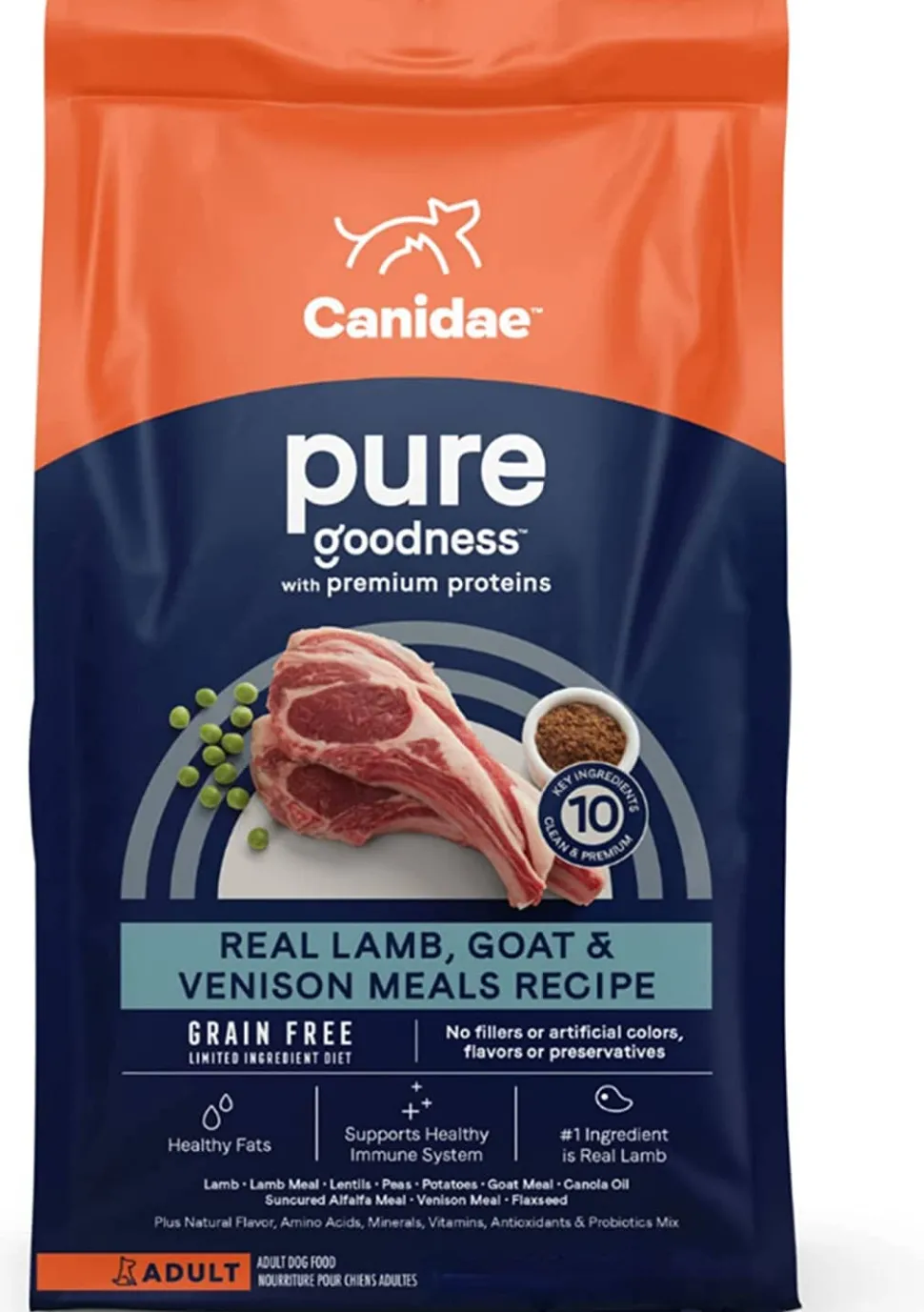 Pure Grain-Free Dry Dog Food - Lamb Buffalo and Venison - 4 Lbs
