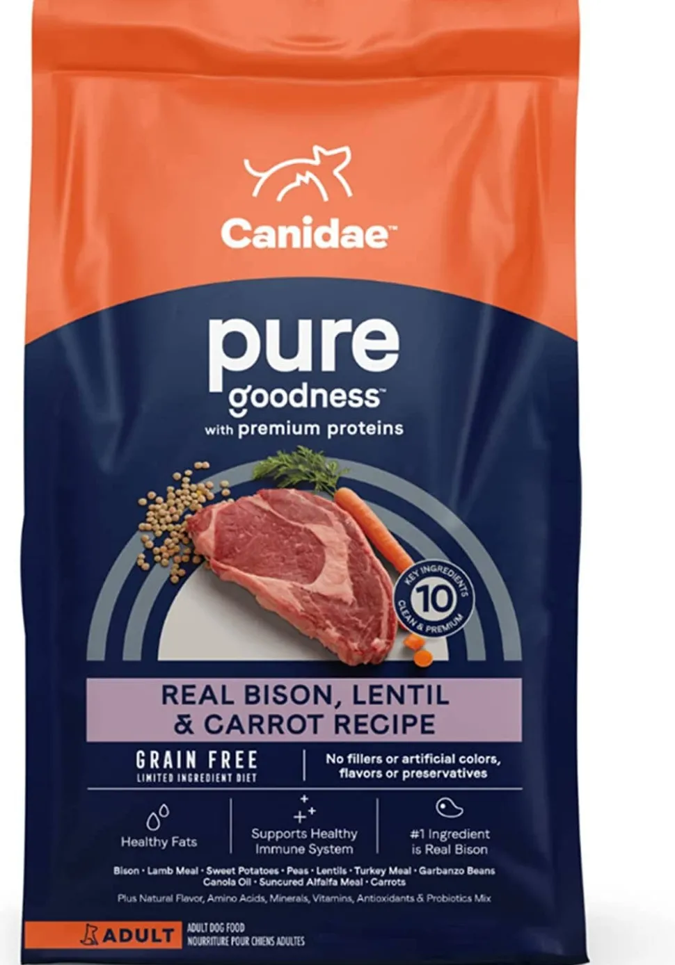 Pure Land Grain-Free Dry Dog Food - Fresh Bison - 4 Lbs