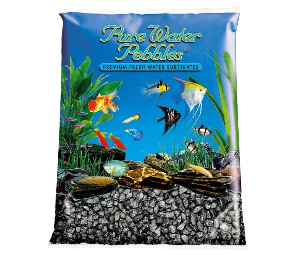 Pure Water Pebbles Premium Fresh Water Frosted Aquarium Gravel Black - 5 lbs - 6 Count