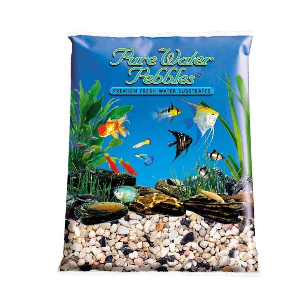 Pure Water Pebbles Premium Fresh Water Rainbow Gems Natural Aquarium Gravel - 25 lbs - 2 Count