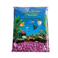 Pure Water Pebbles Premium Fresh Water Coated Aquarium Gravel Neon Purple - 5 lbs - 6 Count