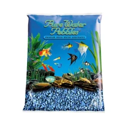 Pure Water Pebbles Premium Fresh Water Coated Aquarium Gravel Neon Blue - 5 lbs - 6 Count