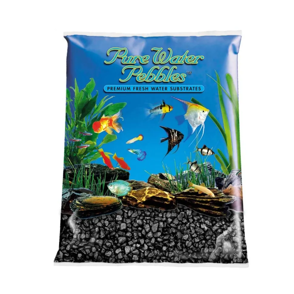 Pure Water Pebbles Premium Fresh Water Coated Aquarium Gravel Jet Black - 25 lbs - 2 Count