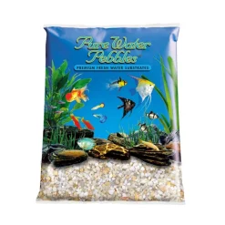 Pure Water Pebbles Premium Fresh Water Amber Lite Natural Aquarium Gravel - 5 lbs - 6 Count