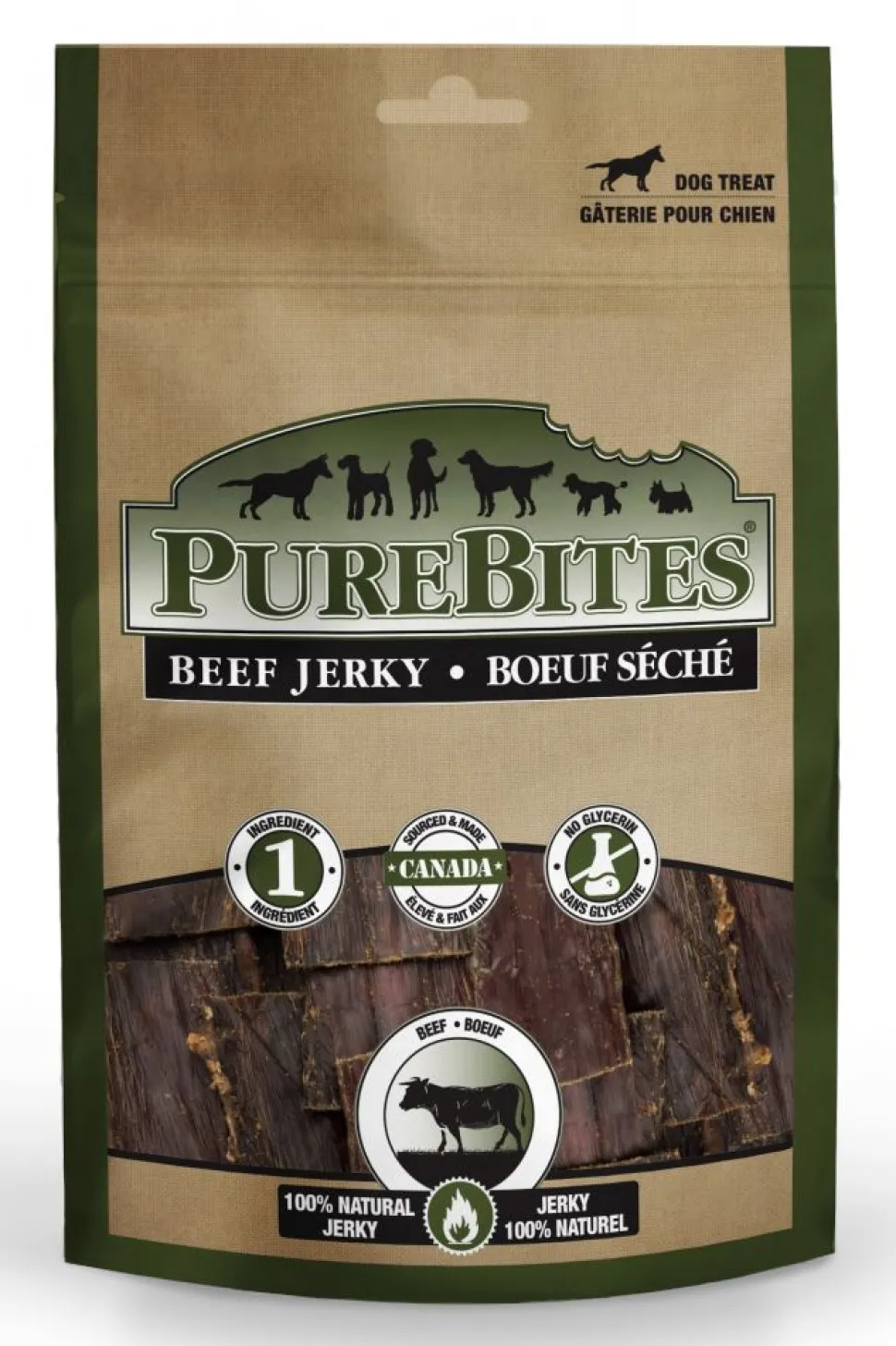 PureBites Beef Jerky Freeze Dried Raw Dog Treats