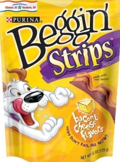Purina Beggin' Strips Bacon and Cheese Chewy Jerky Dog Treats - 6 Oz - 6 Pack