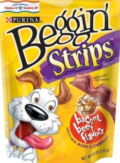 Purina Beggin' Strips Bacon and Beef Chewy Jerky Dog Treats - 6 Oz - 6 Pack