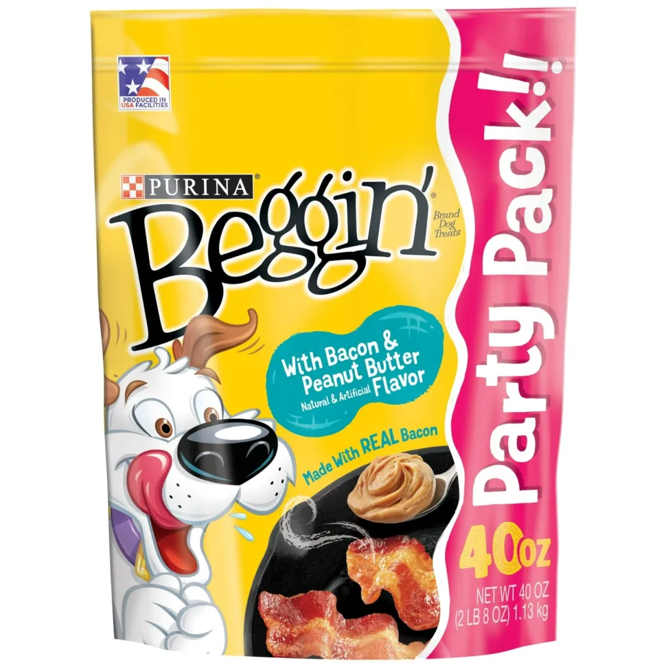 Purina Beggin' Strips Peanut Butter and Bacon Chewy Jerky Dog Treats - 40 Oz - 3 Pack
