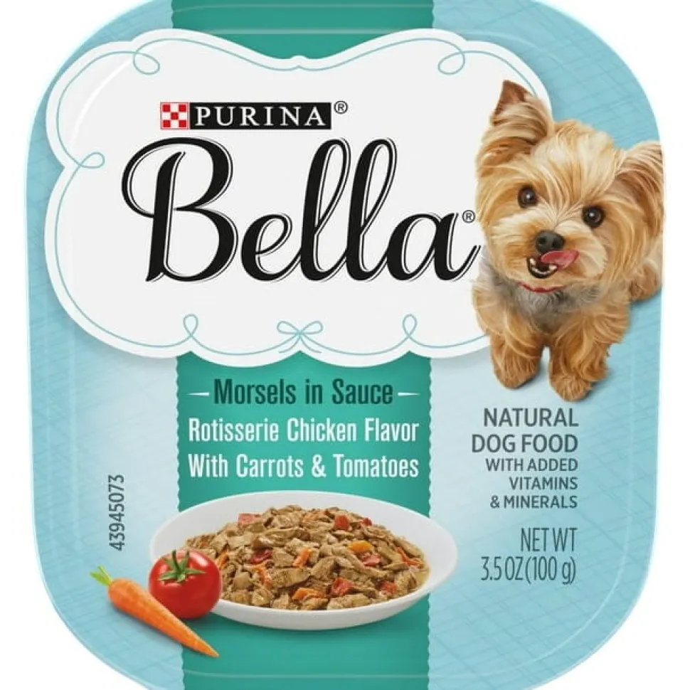 Purina Bella Chicken Morsals in Sauce Small-Breed Wet Dog Food Trays - 3.5 Oz - Case of 12
