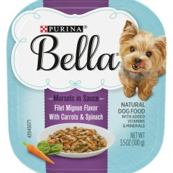 Purina Bella Filet Mignon Beef Morsals in Sauce Small-Breed Wet Dog Food Trays - 3.5 Oz - Case of 12