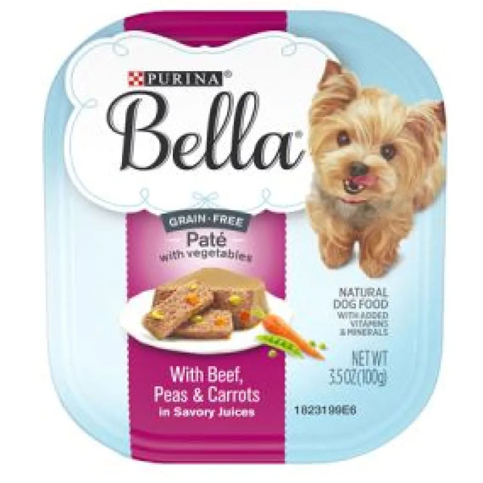 Purina Bella Grain-Free Beef and Peas High-Protein Small-Breed Wet Dog Food Trays - 3.5 Oz - Case of 12